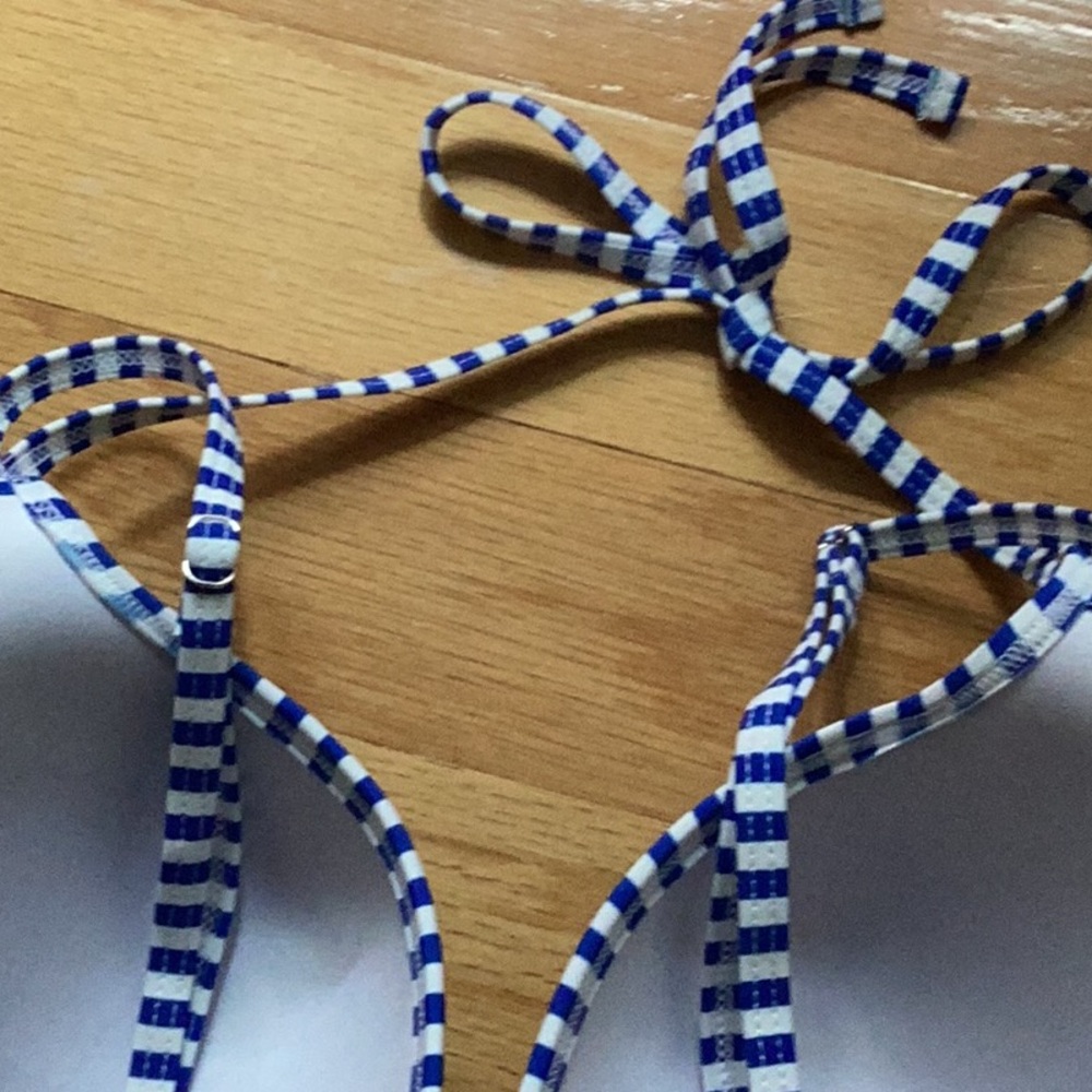 NEW Blue and White Striped One Piece Swimsuit - Picture 6 of 8